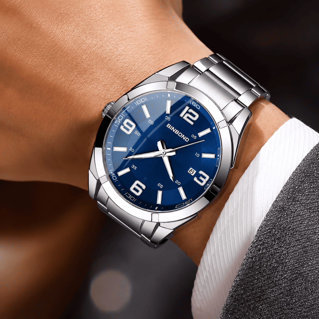 Montre Homme Prestige - Acier Inoxydable & Aiguilles Lumineuses (Édition Limitée)