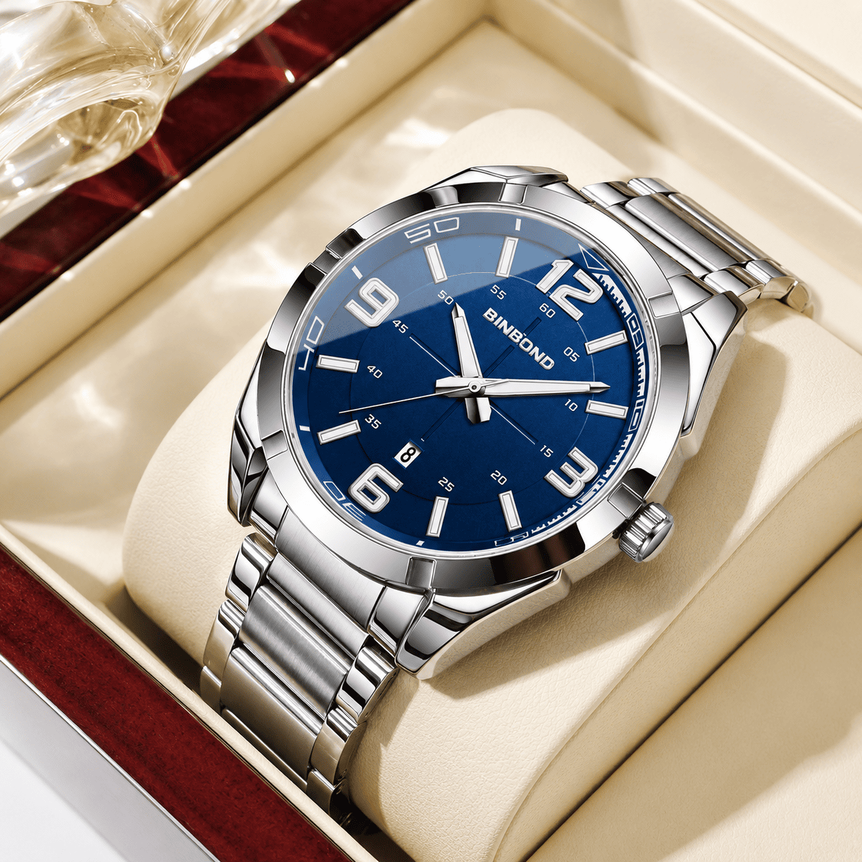 Montre Homme Prestige - Acier Inoxydable & Aiguilles Lumineuses (Édition Limitée)