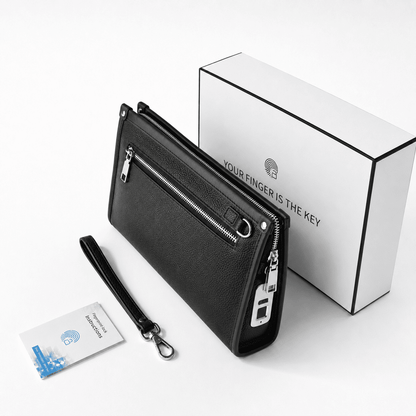 Pochette en Cuir Haut de Gamme avec Verrouillage Empreinte Digitale