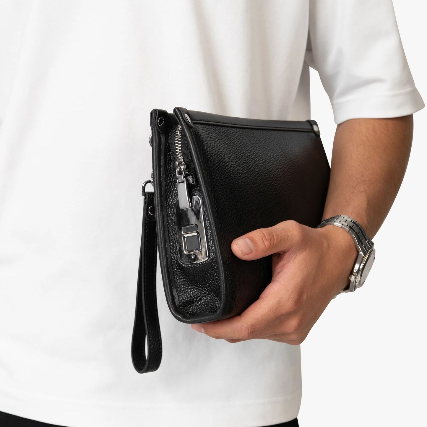Pochette en Cuir Haut de Gamme avec Verrouillage Empreinte Digitale